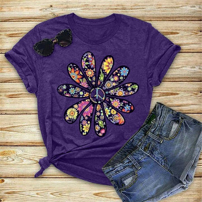 Camiseta Estampado Girasol para Mujer Manga Corta - Image 5