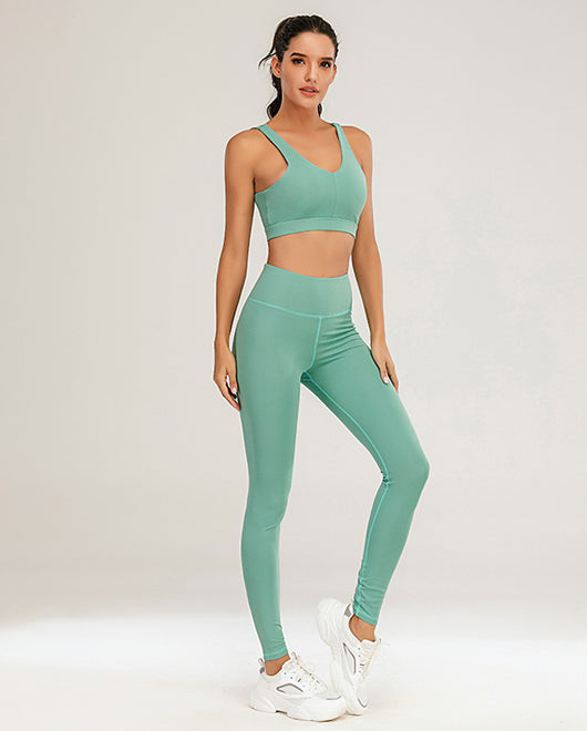 Conjunto Deportivo Yoga Otoño Invierno Mujer - Traje Deportivo Liso Estilo Europeo - Image 15