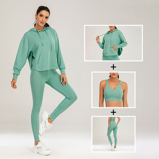 Conjunto Deportivo Yoga Otoño Invierno Mujer - Traje Deportivo Liso Estilo Europeo - Image 13