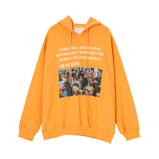 Sudadera Estampada con Capucha Unisex Estilo Europeo - Diseño de Letras para Parejas - Image 9