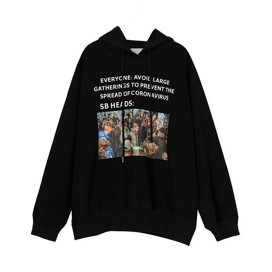 Sudadera Estampada con Capucha Unisex Estilo Europeo - Diseño de Letras para Parejas - Image 8