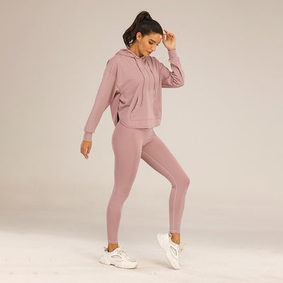 Conjunto Deportivo Yoga Otoño Invierno Mujer - Traje Deportivo Liso Estilo Europeo - Image 11