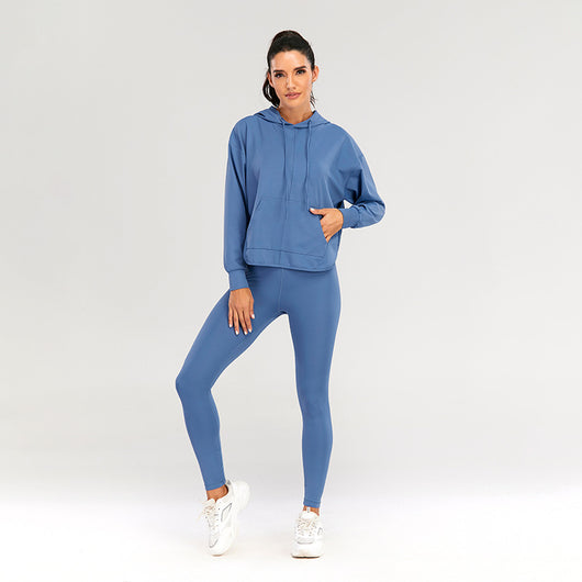Conjunto Deportivo Yoga Otoño Invierno Mujer - Traje Deportivo Liso Estilo Europeo - Image 7