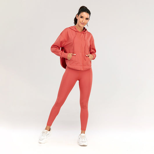 Conjunto Deportivo Yoga Otoño Invierno Mujer - Traje Deportivo Liso Estilo Europeo - Image 9
