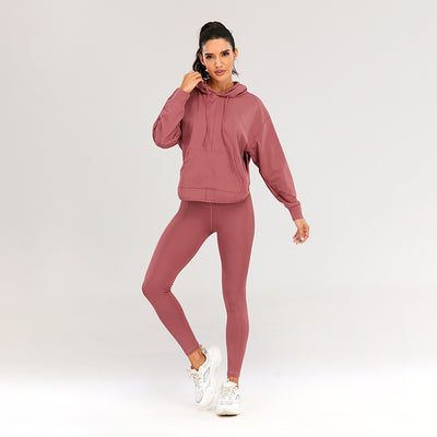 Conjunto Deportivo Yoga Otoño Invierno Mujer - Traje Deportivo Liso Estilo Europeo - Image 10