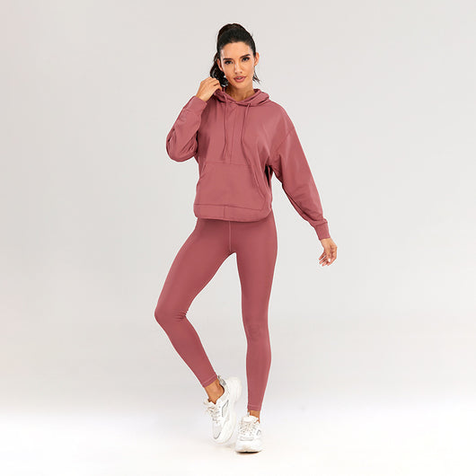 Conjunto Deportivo Yoga Otoño Invierno Mujer - Traje Deportivo Liso Estilo Europeo - Image 10
