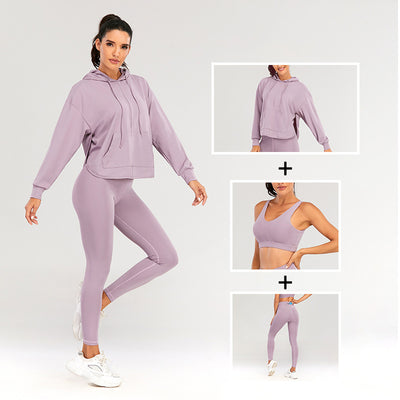 Conjunto Deportivo Yoga Otoño Invierno Mujer - Traje Deportivo Liso Estilo Europeo - Image 3
