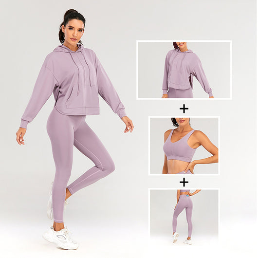 Conjunto Deportivo Yoga Otoño Invierno Mujer - Traje Deportivo Liso Estilo Europeo - Image 3
