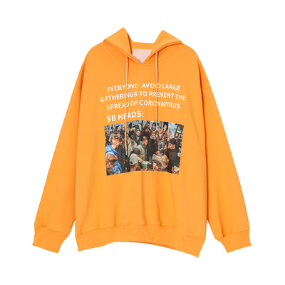 Sudadera Estampada con Capucha Unisex Estilo Europeo - Diseño de Letras para Parejas - Image 4