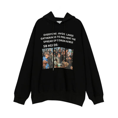 Sudadera Estampada con Capucha Unisex Estilo Europeo - Diseño de Letras para Parejas - Image 2