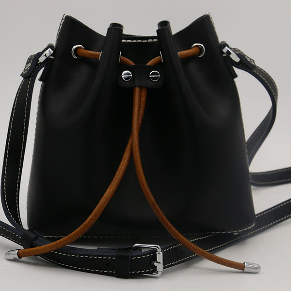 Bolso Bucket de Cuero Cosido a Mano - Image 3