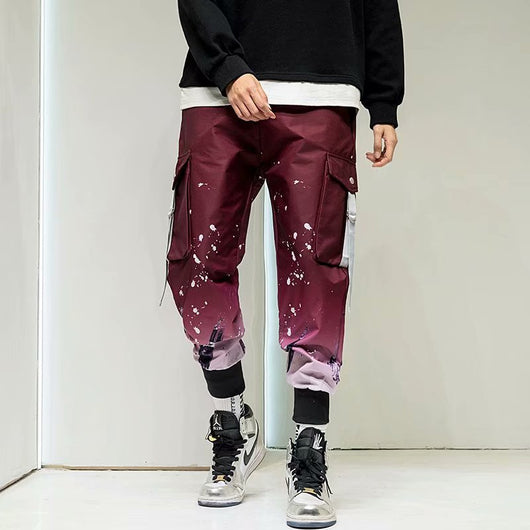 Pantalones Holgados Degradado Tendencia Cintura Ajustable - Image 9