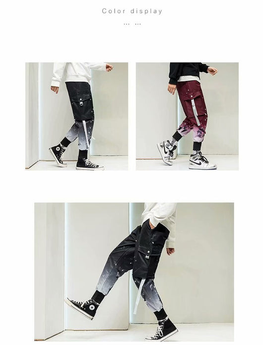 Pantalones Holgados Degradado Tendencia Cintura Ajustable - Image 10