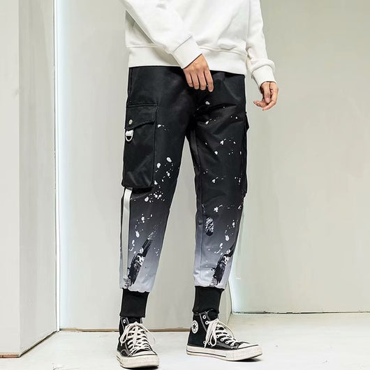 Pantalones Holgados Degradado Tendencia Cintura Ajustable - Image 2