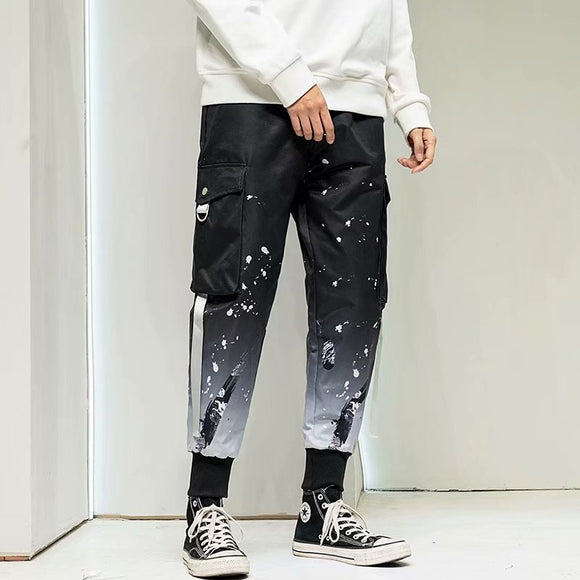 Pantalones Holgados Degradado Tendencia Cintura Ajustable