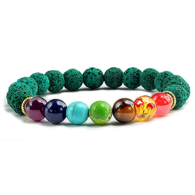 Pulsera de Parejas con Piedras Volcánicas y Ojo de Tigre - Chakras Equilibrados - Image 2
