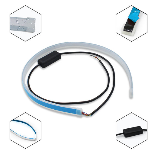 Luces LED Diurnas Flexibles para Auto con Direccionales Amarillas y Frenos - Image 2
