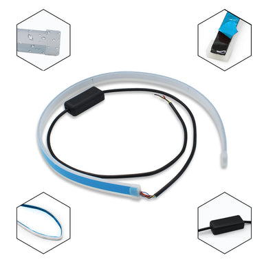 Luces LED Diurnas Flexibles para Auto con Direccionales Amarillas y Frenos - Image 2