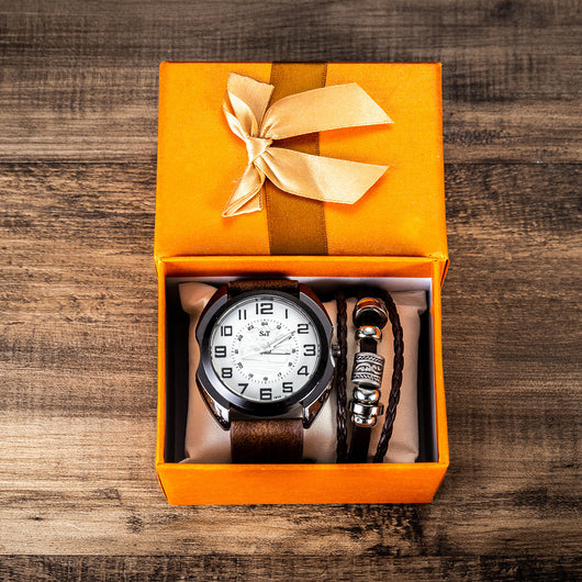 Conjunto de Reloj de Cuarzo y Pulsera para Hombre - Diseño Minimalista - Image 6