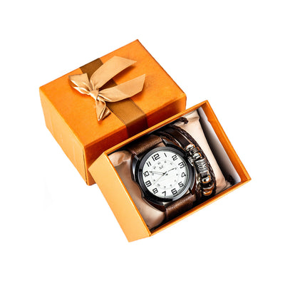 Conjunto de Reloj de Cuarzo y Pulsera para Hombre - Diseño Minimalista - Image 10