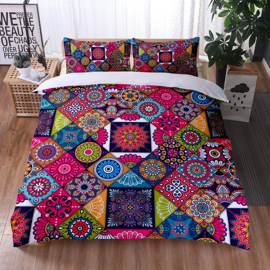 Juego de Sábanas Mandala con Funda de Almohada - Impresión Digital de 3 Piezas - Image 8