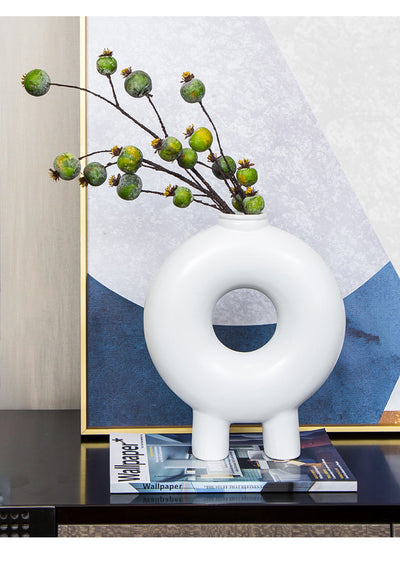 Jarrón Donut con Flores Secas - Decoración Elegante para el Hogar - Image 10