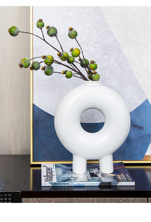Jarrón Donut con Flores Secas - Decoración Elegante para el Hogar - Image 10