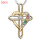 Cross Love Colorful Imitatio Gemstone Pendant Alloy Clavicle Chain Cross love 3PCS