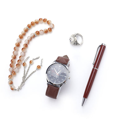 Estuche de Lujo: Reloj de Cuarzo, Anillo, Rosario y Bolígrafo Premium - Image 4
