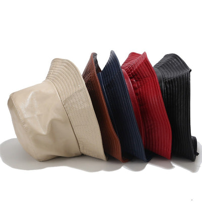 Sombrero Cuenca de Cuero PU para Mujer - Diseño Minimalista y Protección Solar - Image 13