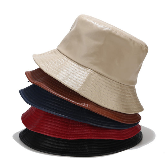 Sombrero Cuenca de Cuero PU para Mujer - Diseño Minimalista y Protección Solar