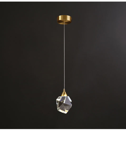 Lámpara Colgante de Cobre y Cristal Lujo Moderno - Araña Minimalista 3 Luces - Image 12