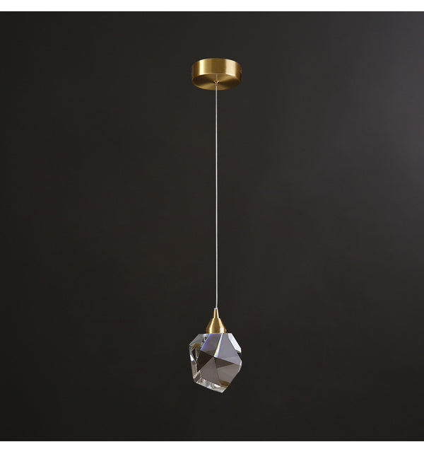 Lámpara Colgante de Cobre y Cristal Lujo Moderno - Araña Minimalista 3 Luces - Image 2