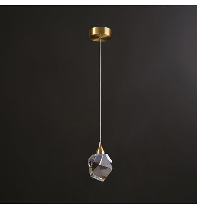 Lámpara Colgante de Cobre y Cristal Lujo Moderno - Araña Minimalista 3 Luces - Image 2