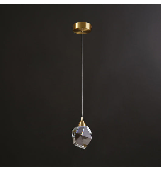 Lámpara Colgante de Cobre y Cristal Lujo Moderno - Araña Minimalista 3 Luces - Image 2