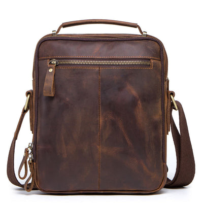 Bolsa Mensajero de Cuero Crazy Horse Vintage Multifuncional para Hombre - Image 7