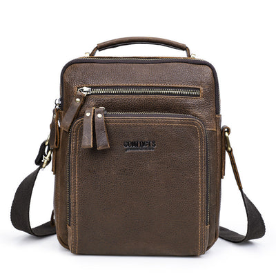 Bolsa Mensajero de Cuero Crazy Horse Vintage Multifuncional para Hombre - Image 5