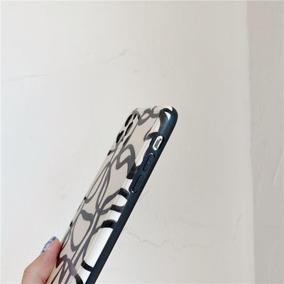 Funda iPhone 12 Pro Max Diseño Artístico Líneas de Tinta Negro y Blanco Compatible con Apple - Image 22