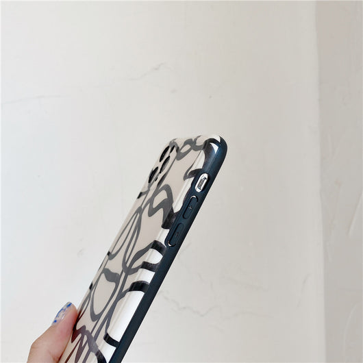 Funda iPhone 12 Pro Max Diseño Artístico Líneas de Tinta Negro y Blanco Compatible con Apple - Image 10