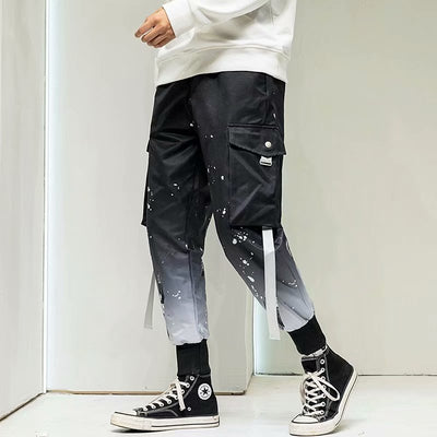 Pantalones Holgados Degradado Tendencia Cintura Ajustable - Image 5