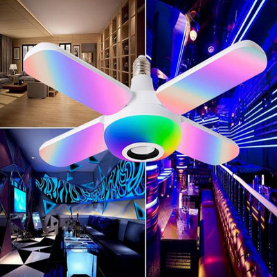 Lámpara LED Inteligente Bluetooth con Forma de Trébol - Luz Colorida con Control Remoto y Sonido - Image 2