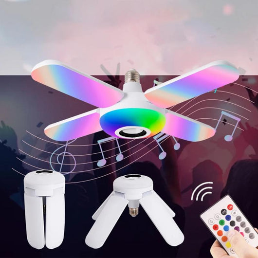 Lámpara LED Inteligente Bluetooth con Forma de Trébol - Luz Colorida con Control Remoto y Sonido - Image 4