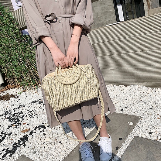 Bolso Bandolera Tejido de Paja - Estilo Primavera Asimétrico - Image 7