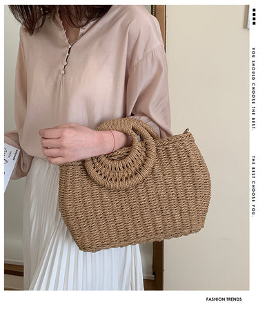 Bolso Bandolera Tejido de Paja - Estilo Primavera Asimétrico - Image 16