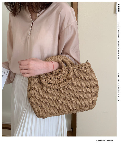 Bolso Bandolera Tejido de Paja - Estilo Primavera Asimétrico - Image 16