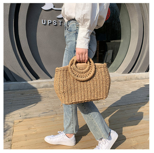 Bolso Bandolera Tejido de Paja - Estilo Primavera Asimétrico - Image 12