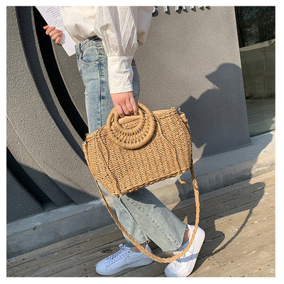 Bolso Bandolera Tejido de Paja - Estilo Primavera Asimétrico - Image 9