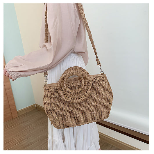 Bolso Bandolera Tejido de Paja - Estilo Primavera Asimétrico - Image 8