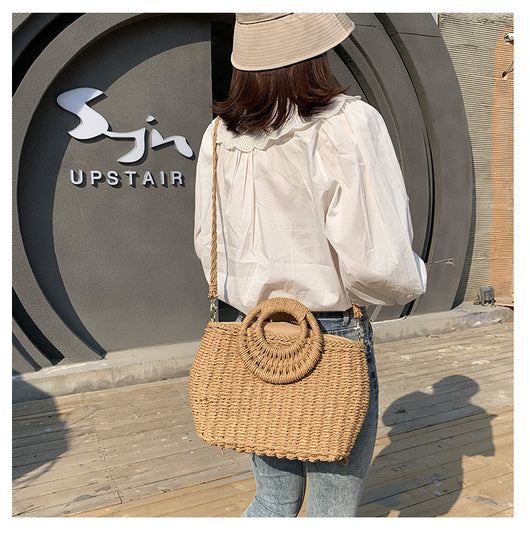 Bolso Bandolera Tejido de Paja - Estilo Primavera Asimétrico - Image 10