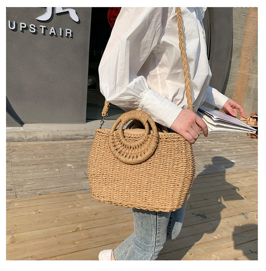 Bolso Bandolera Tejido de Paja - Estilo Primavera Asimétrico - Image 11